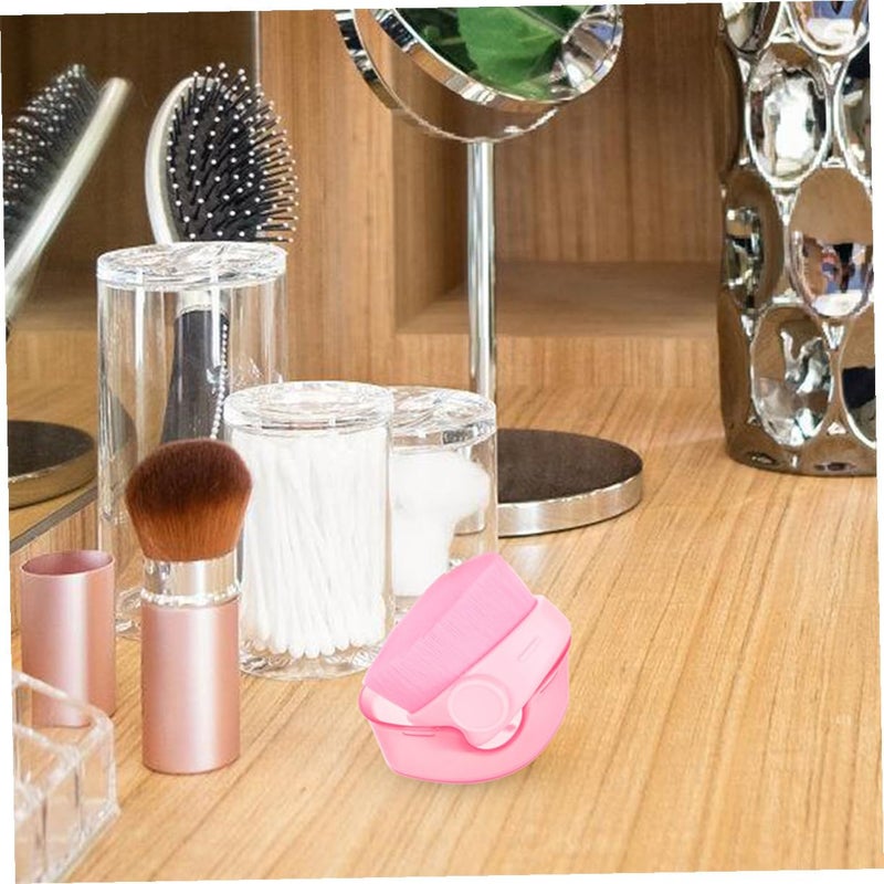 2 Pcs Oval Foundation Brush Set With Lid Dense Makeup Applicator For Liquid Powder - Image 5