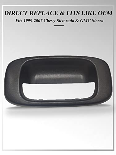 SYOAUTO إطار مقبض صندوق السيارة SYOAUTO يناسب 1999-2007 شيفروليه سيلفرادو GMC سييرا 1500 2500 3500 أسود مزخرف يستبدل# 15228539، 15228540، GM1916102، GM15046512 - Image 4