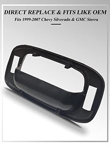 SYOAUTO إطار مقبض صندوق السيارة SYOAUTO يناسب 1999-2007 شيفروليه سيلفرادو GMC سييرا 1500 2500 3500 أسود مزخرف يستبدل# 15228539، 15228540، GM1916102، GM15046512 - Image 5
