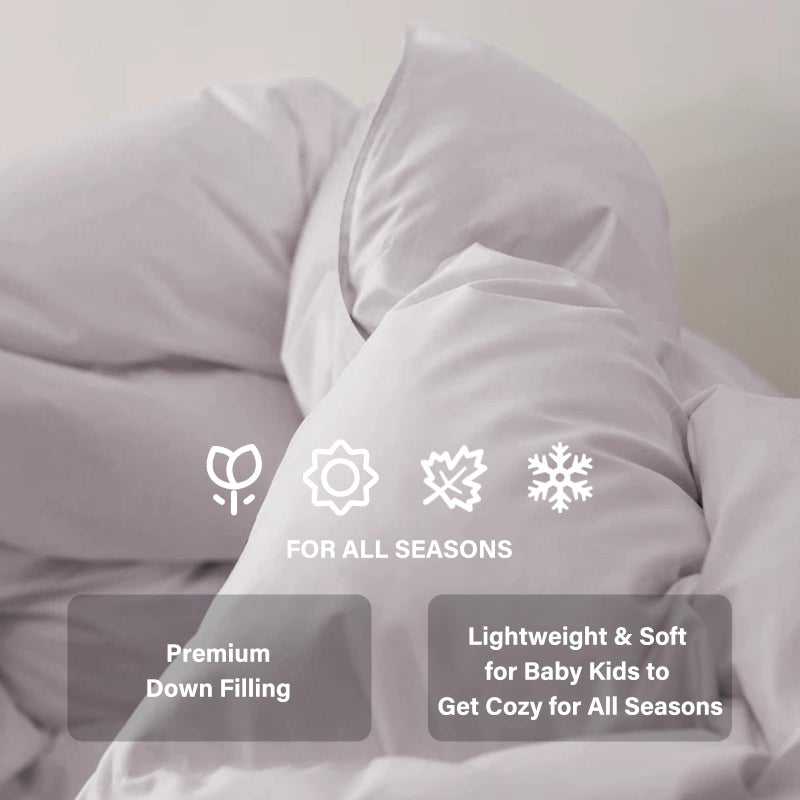 zzlamb Warm Baby Quilt Crib Comforter Small Duvet Insert, Toddler Down Comforter Kids Crib Blanket, Lightweight Soft Brushed Noiseless Shell Down Proof Machine Washable, Misty Grey 41x48in - Image 3