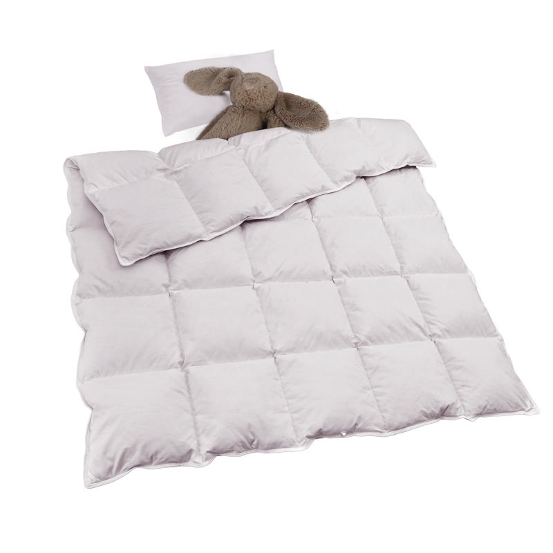 zzlamb Warm Baby Quilt Crib Comforter Small Duvet Insert, Toddler Down Comforter Kids Crib Blanket, Lightweight Soft Brushed Noiseless Shell Down Proof Machine Washable, Misty Grey 41x48in - Image 1