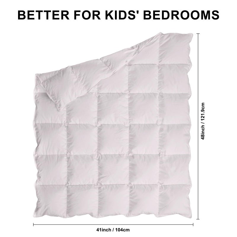 zzlamb Warm Baby Quilt Crib Comforter Small Duvet Insert, Toddler Down Comforter Kids Crib Blanket, Lightweight Soft Brushed Noiseless Shell Down Proof Machine Washable, Misty Grey 41x48in - Image 5