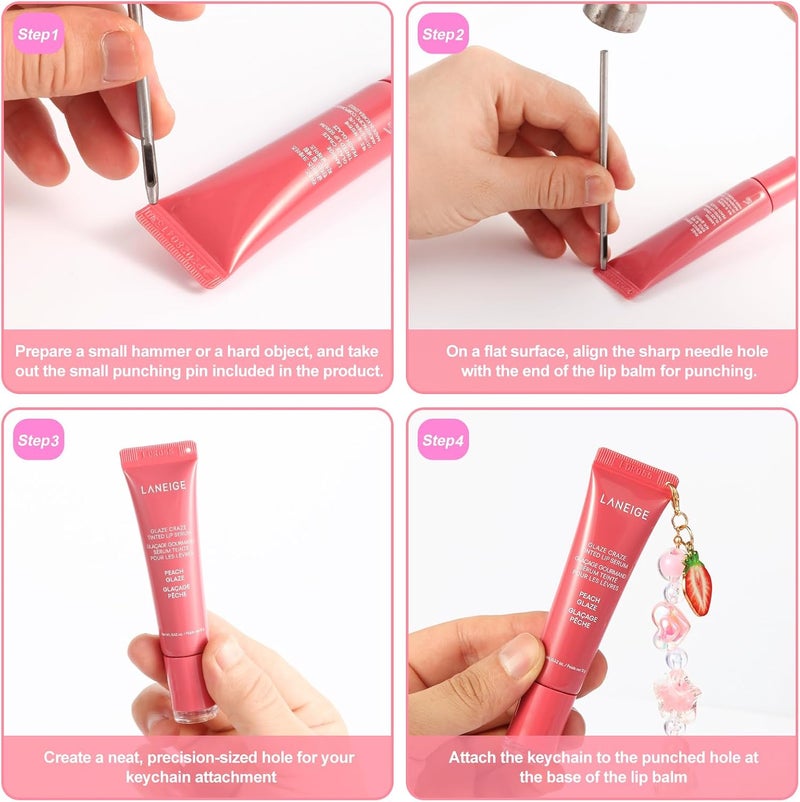 Limpskys Keychain Cap for Summer Fridays 0.5 oz Lip Balm, Fits Topicals 0.5 oz and e.l.f. Glow Reviver 0.52 oz Tubes – Lip Gloss Keychain (Lip Balm Not Included) - Image 3