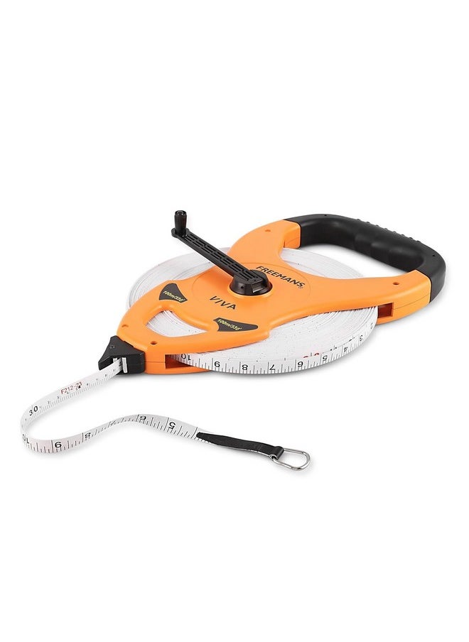 FREEMANS FREEMANS Viva Open Reel 100m:13mm Fibreglass Measuring tape - 100m/330ft With Unbreakable ABS case || Double Side Printing || Long and Durable Winding Handle For Easy Retraction and Steel End Hook  - Image 2