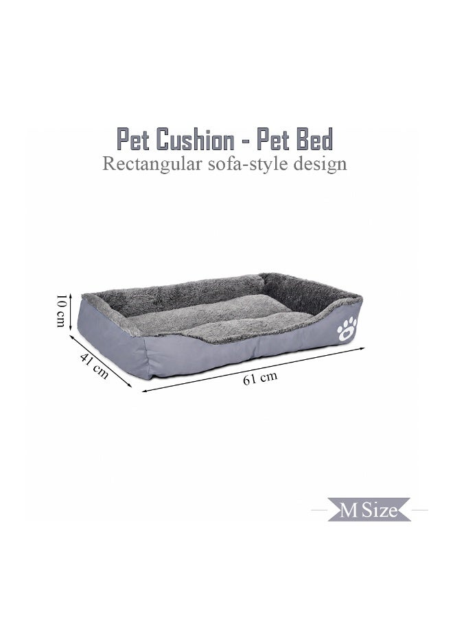 NNC PETS Pet cushion for Small dogs and Cats, Soft Plush pet bed with raised sides and Warm, 61 cm sleeping mat with Non-slip, Comfortable, Head & Neck Support, and Breathable & lightweight (Grey) - Image 2