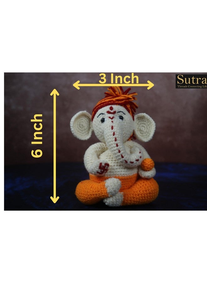 SUTRA Sutra Baby Ganesh Crochet Structure | Lord Ganesha Gift for Baby Shower Birthday & Special Ocassion | Handcrafted Multicolor Ganesha Wool and Yarn | Size Inch 6X4 Gift Soft Toys for Baby - Image 5