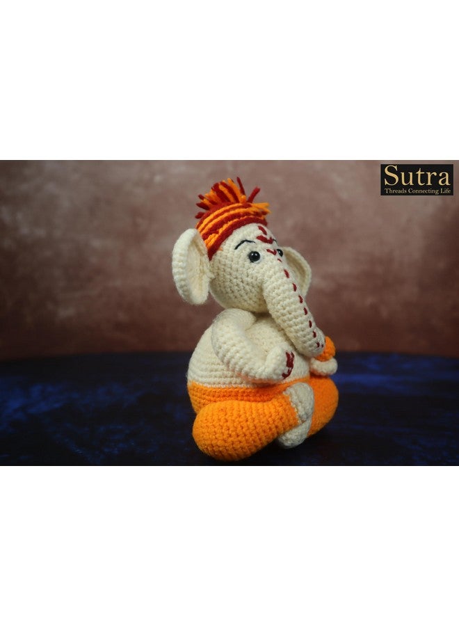 SUTRA Sutra Baby Ganesh Crochet Structure | Lord Ganesha Gift for Baby Shower Birthday & Special Ocassion | Handcrafted Multicolor Ganesha Wool and Yarn | Size Inch 6X4 Gift Soft Toys for Baby - Image 3