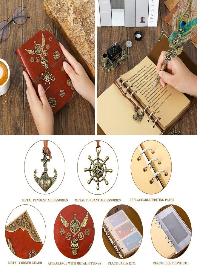AIYNC Quill Pen and Ink Set, With Notebook Wax Seal Stamp Kit, Calligraphy Set for Writing Lovers, Valentine's Day and Birthday Gifts, Ideal for Holidays(Peacock Feather) - Image 4