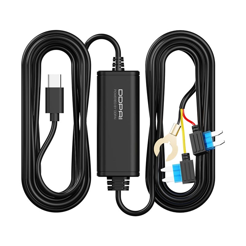 DDPAI Dash Cam Hardwire Kit, 10Ft Type-C USB Dash Camera Hard Wire Kit Compatible with N5 Dual, Z50 Pro, Z60 & Z60 Pro, Z90 Pro & Z90 Master Dashcam, Enabling 24 Hours Parking Monitor, 12V/2A to 5V/3A - Image 1