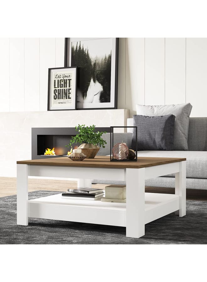 Retro RA-T18 Coffee Table 89 x 46 x 89 cm - White x Beige - Image 2