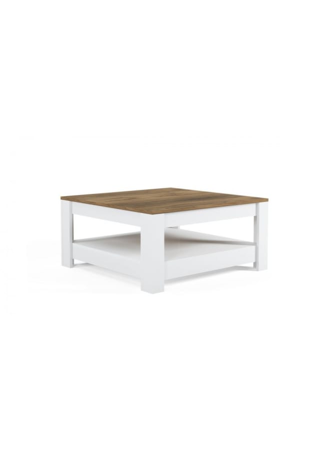 Retro RA-T18 Coffee Table 89 x 46 x 89 cm - White x Beige - Image 4