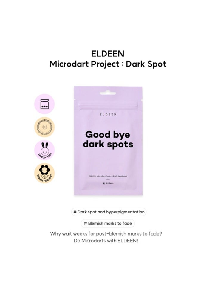 ELDEEN - Good Bye Dark Spots - Eldeen Microdart Project: Dark Spot Patch - The Ultimate Solution for Your Skin, fade any dark spot, clear, 6 darts, Packages of 1, 2, 4, and 8 (Pack of 2) - Image 1