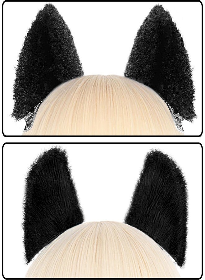 Luwint Cat Ears Hair Clips Furry Cat Barrettes Headwear Cute Black Catwomen Hairpin Accessory for Halloween Costume Dress Anime Cosplay Party Favors - Image 5