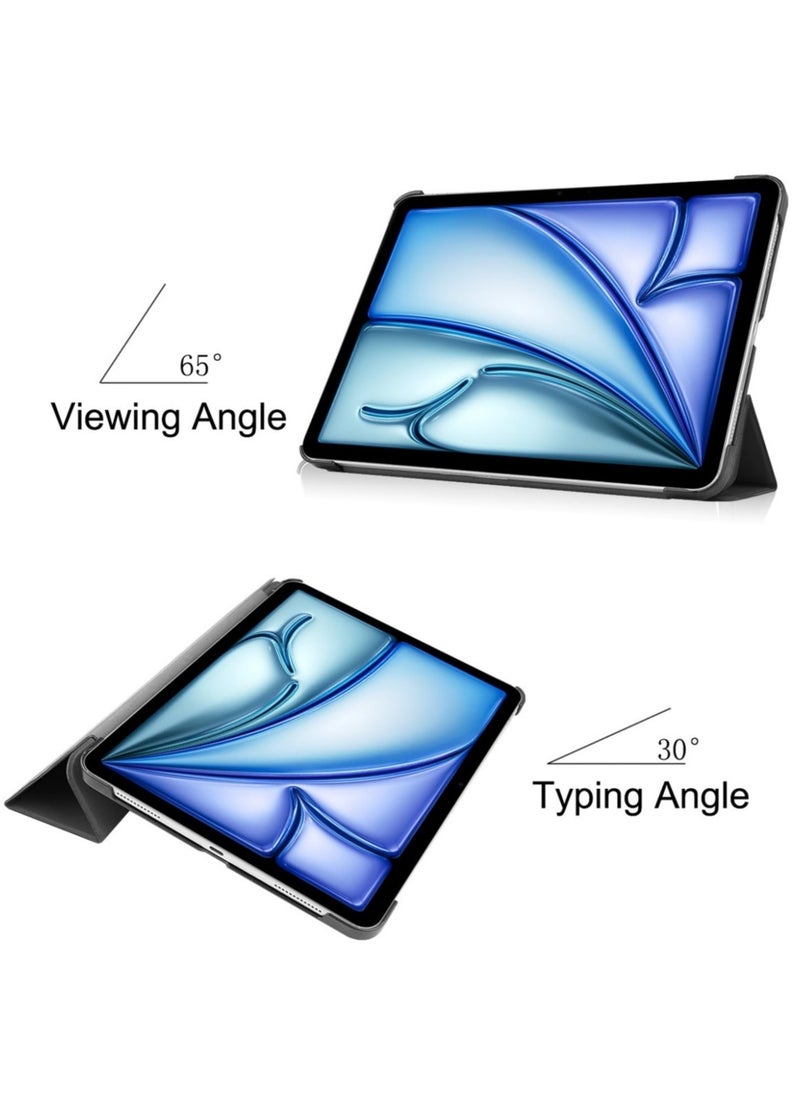جراب لجهاز iPad Air 13 بوصة M2 Case 2024، جراب رفيع ثلاثي الطي، إيقاظ/سكون تلقائي، حماية متينة، عيون كبيرة