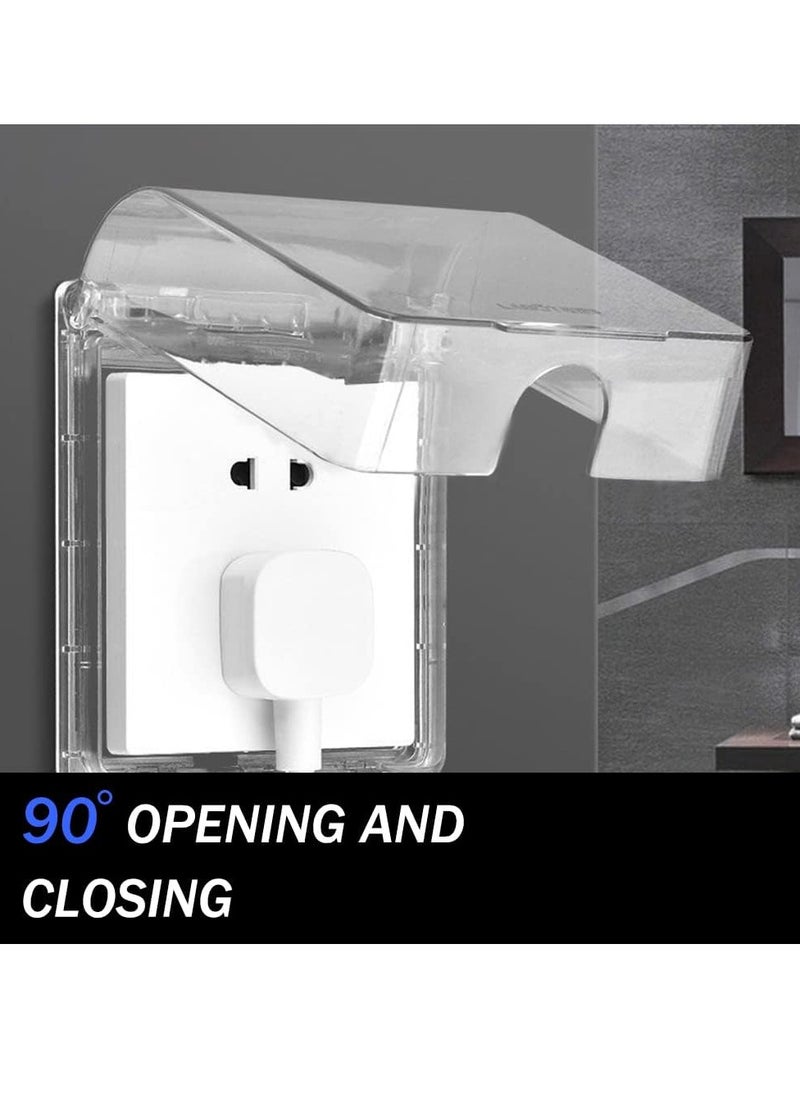 XiuWoo 4 Pcs Waterproof Clear Wall Switch Cover Box, Socket Protector Cover, Childproof Electrical Outlet Cover, Plug Cover Box, Baby Switch Protector Cover, Bathroom Shower Guard for Baby Safety Proofing  - Image 2