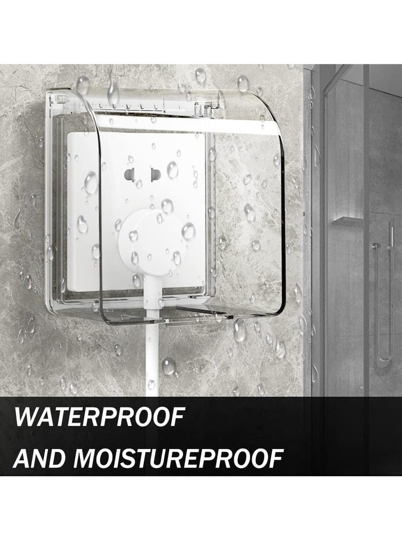 XiuWoo 4 Pcs Waterproof Clear Wall Switch Cover Box, Socket Protector Cover, Childproof Electrical Outlet Cover, Plug Cover Box, Baby Switch Protector Cover, Bathroom Shower Guard for Baby Safety Proofing  - Image 5