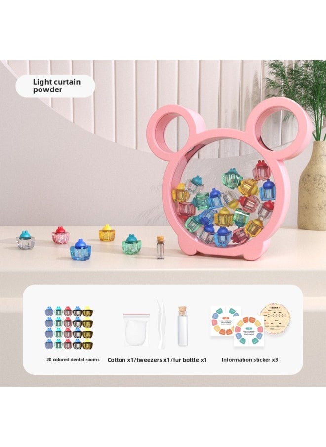 Generic Children's Tooth Collection Box, Deciduous Tooth Storage Box, Tooth Replacement Commemorative Box, Girl And Boy Storage Tooth Loss Collection And Preservation Box-Color:Bear Deciduous Tooth Box [light Mousse Powder]  - Image 1