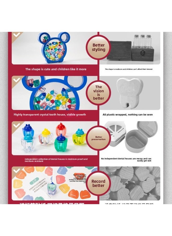 Generic Children's Tooth Collection Box, Deciduous Tooth Storage Box, Tooth Replacement Commemorative Box, Girl And Boy Storage Tooth Loss Collection And Preservation Box-Color:Bear Deciduous Tooth Box [light Mousse Powder]  - Image 3