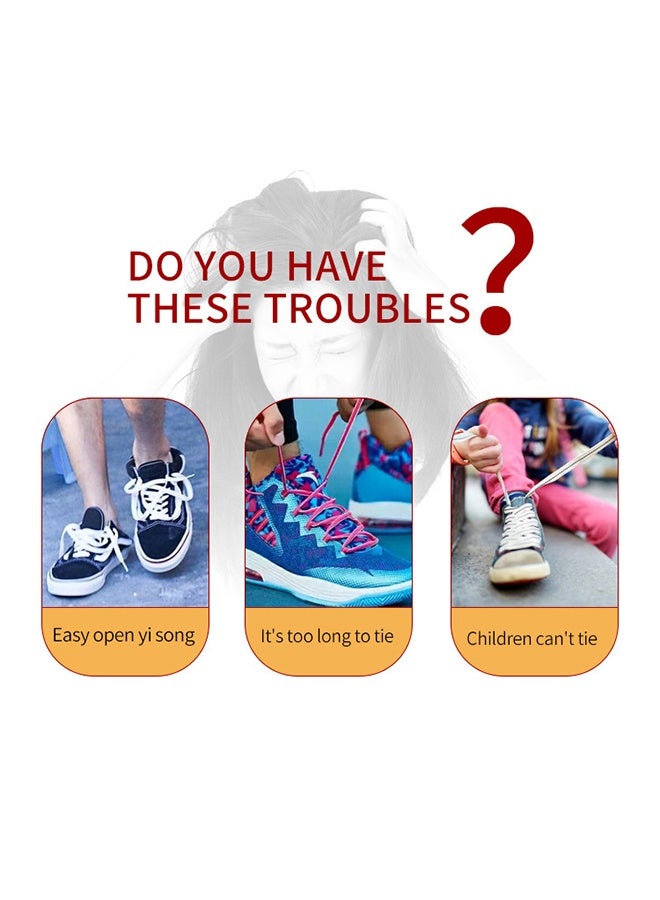 غنافوتو 6 أزواج من أربطة الأحذية، أربطة مرنة بدون ربط لجميع الأحذية، أربطة أحذية مرنة عالمية بدون ربط لأحذية الجري مع أبازيم معدنية للمدربين، عدائي الماراثون والترياتلون، البالغين، الأطفال، 100 سم - Image 2