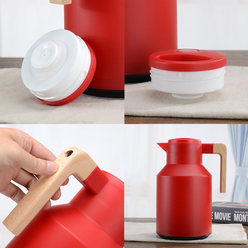 Thermal Coffee Carafe White Double Walled Vacuum Insulation - 24 Hour Hot & Cold Retention Wide Mouth Insulated Flask for Home Kitchen Office Travel - Image 4