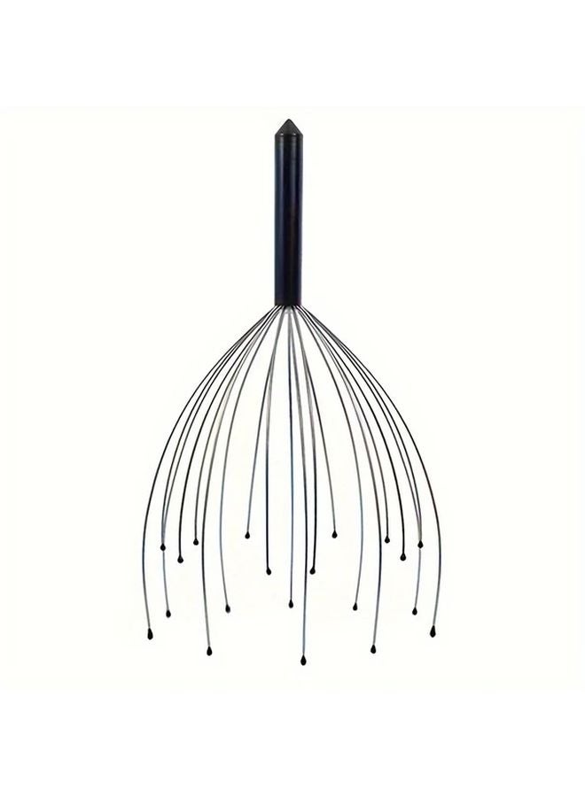 Black Scalp Massager with Soft Cushioned Tips for Deep Relaxation Stress Relief Men Women - Image 2