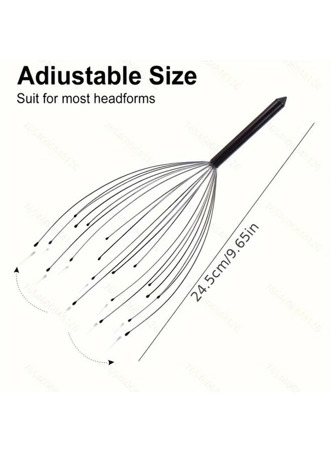 Black Scalp Massager with Soft Cushioned Tips for Deep Relaxation Stress Relief Men Women - Image 3
