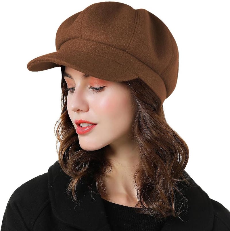 Sumolux Women Beret Newsboy Hat French Wool Cap Classic Autumn Spring Winter - Image 2