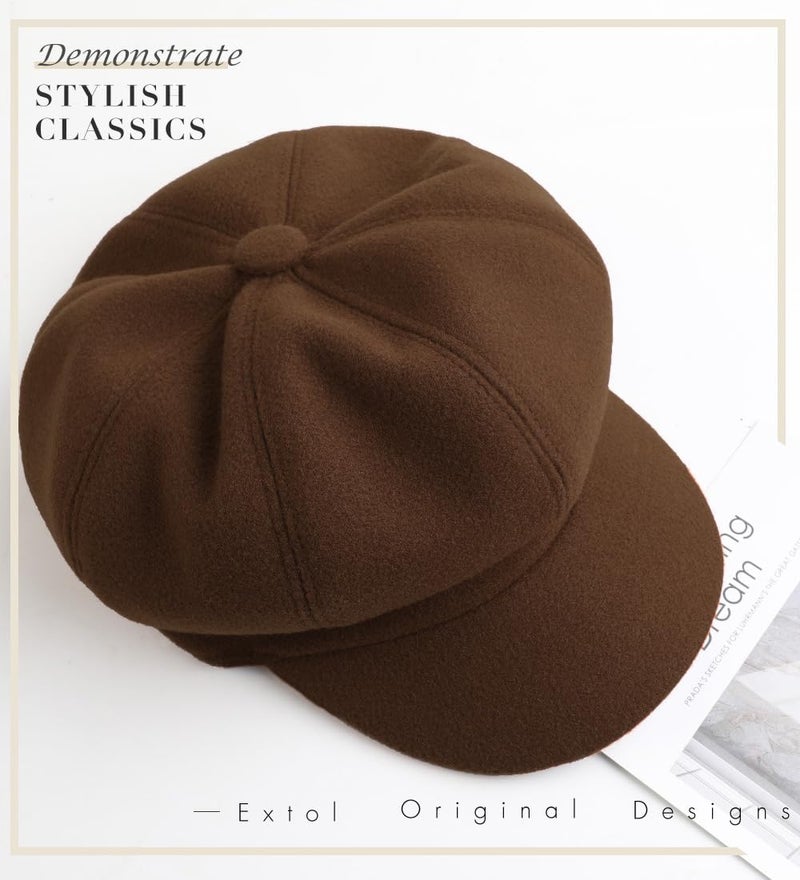 Sumolux Women Beret Newsboy Hat French Wool Cap Classic Autumn Spring Winter - Image 5