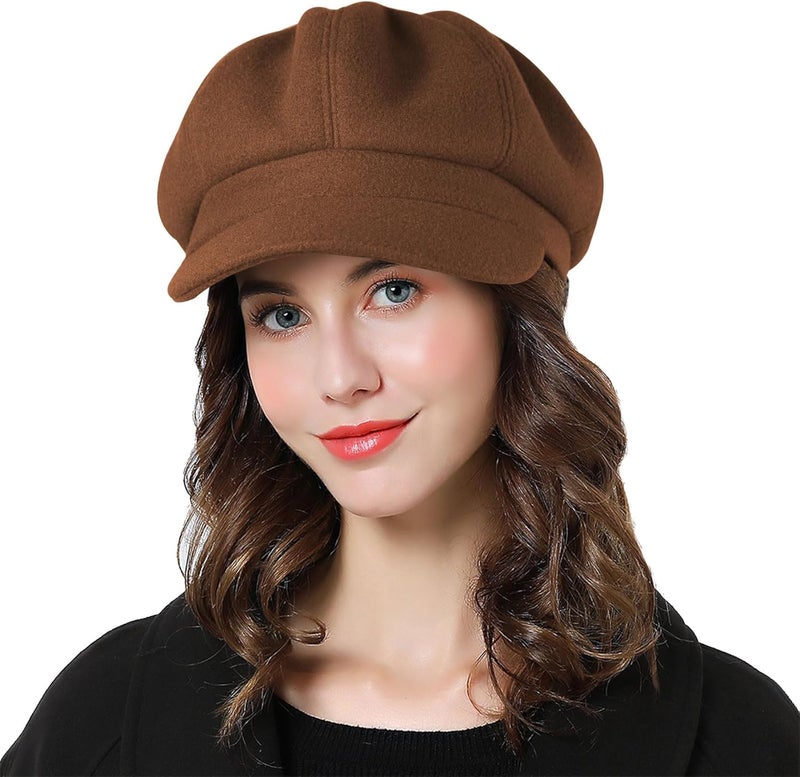 Sumolux Women Beret Newsboy Hat French Wool Cap Classic Autumn Spring Winter - Image 1