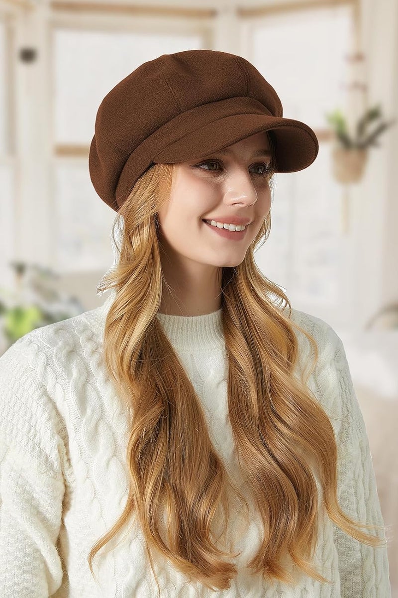 Sumolux Women Beret Newsboy Hat French Wool Cap Classic Autumn Spring Winter - Image 3