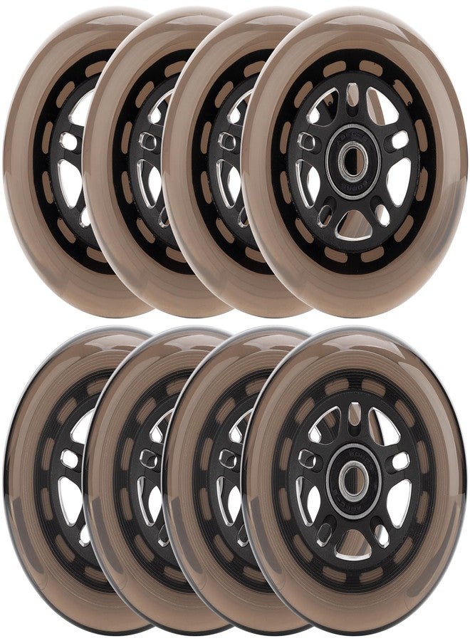 HeyZomm Inline Skate Wheels Outdoor & Indoor Inline Skate Replacement Wheels 85a Roller Hockey Wheels w/Bearings ABEC-9 & Floating Spacers, 64mm 70mm 72mm 76mm 80mm 84mm 90mm Dia, 8-Pack (70mm, Black) - Image 1