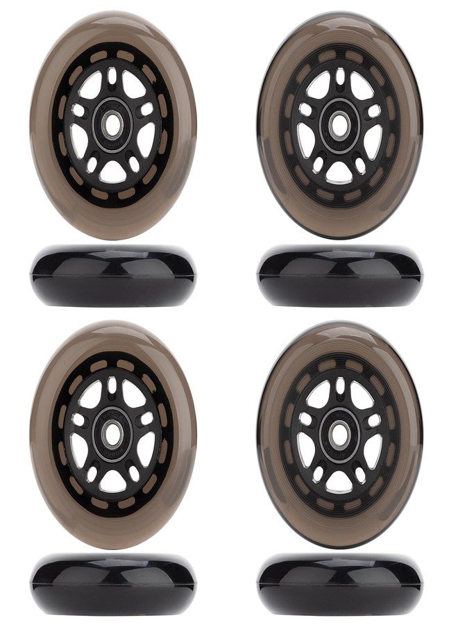 HeyZomm Inline Skate Wheels Outdoor & Indoor Inline Skate Replacement Wheels 85a Roller Hockey Wheels w/Bearings ABEC-9 & Floating Spacers, 64mm 70mm 72mm 76mm 80mm 84mm 90mm Dia, 8-Pack (70mm, Black) - Image 2