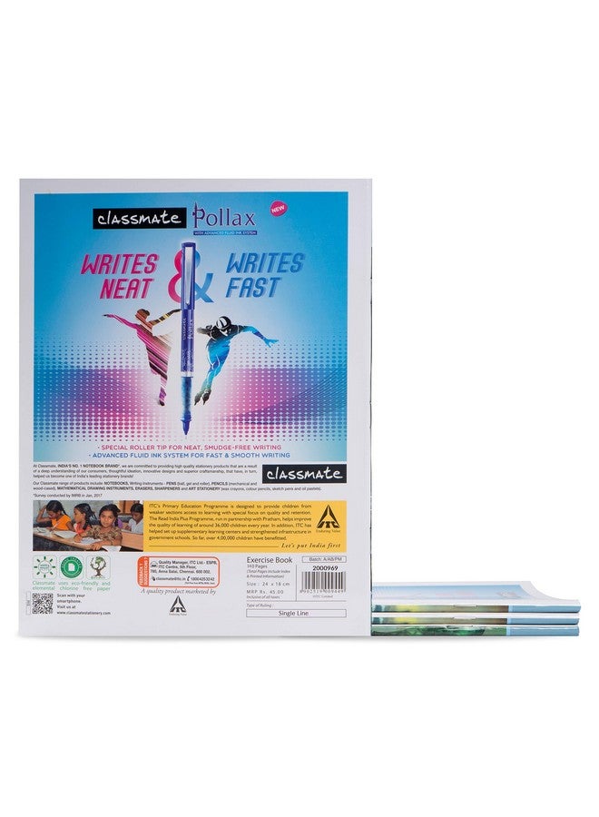 classmate Classmate Short Size Notebook - 140 Pages | Single Line | 24.0cm x 18.0cm | Pack of 4 Notebooks | Short Size Ruled Notebook for School Students - Image 3