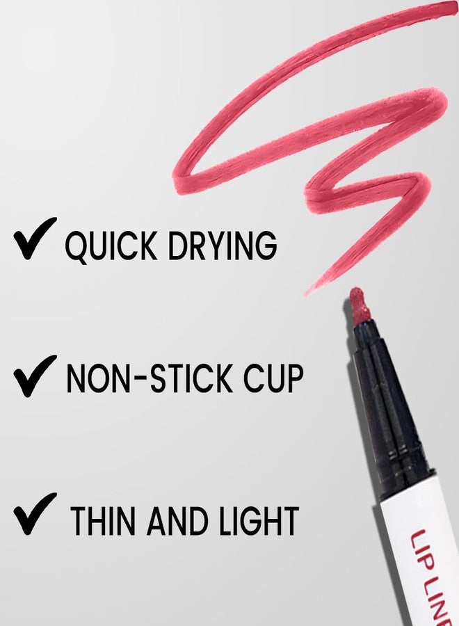 evpct Longwear Liquid Lip Liner Stain Marker Pen Long Lasting Waterproof, Pink Red Matte Semi Permanent 24 Hour Lip Liner and Lipstick Combo, Korean Color Stay Lipliner All Day, Lips Stain peel off - Image 4