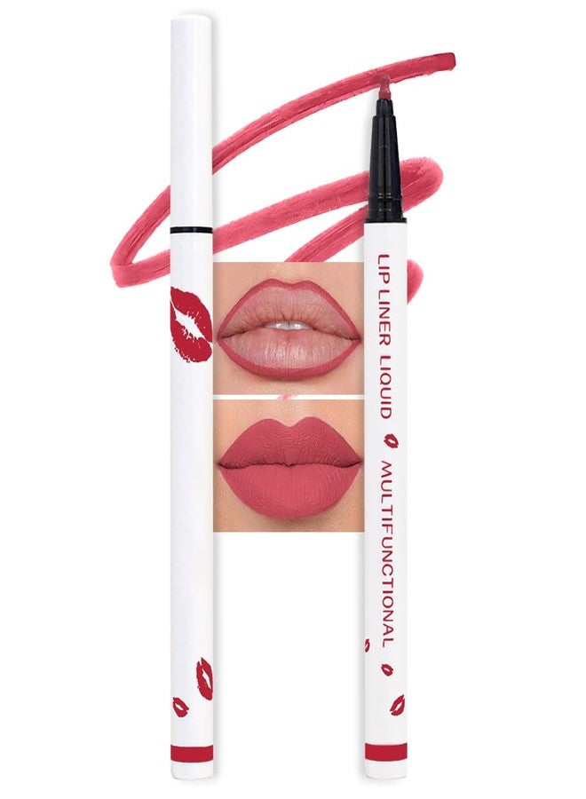 evpct Longwear Liquid Lip Liner Stain Marker Pen Long Lasting Waterproof, Pink Red Matte Semi Permanent 24 Hour Lip Liner and Lipstick Combo, Korean Color Stay Lipliner All Day, Lips Stain peel off - Image 1