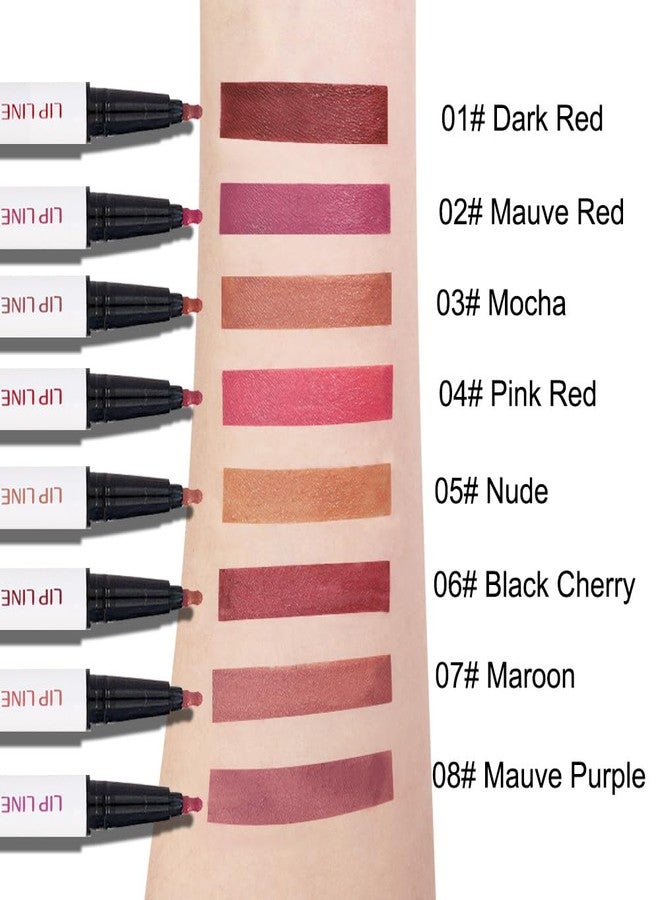 evpct Longwear Liquid Lip Liner Stain Marker Pen Long Lasting Waterproof, Pink Red Matte Semi Permanent 24 Hour Lip Liner and Lipstick Combo, Korean Color Stay Lipliner All Day, Lips Stain peel off - Image 5