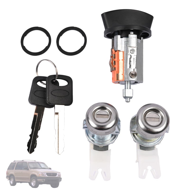 Getfarway Ignition with Door Lock Cylinder Compatible with Ford F250F350 19972007 Ford Excursion 20002005 Lincoln Navigator 19982005 and more Replace LC6177 DL5885 597638 No chip