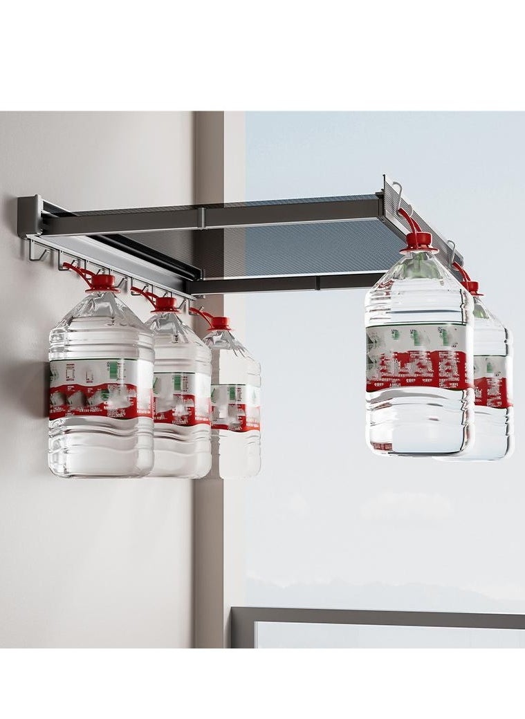 SYOSI - Wall Mounted Drying Rack with Net Retractable Foldable Clothes Drying Rack Laundry Drying Rack Lay Flat to Dry Thickened Aluminum Collapsible Rack for Shoes Socks Underwear No Punching Required - Image 1