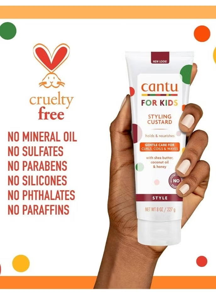 كانتو كانتـو كير للأطفال كريم تصفيف خالٍ من الكبريتات بزبدة الشيا 227 جم | يحدد التجاعيد ويثبتها | جل تصفيف مضاد للهيشان للأطفال بزيت جوز الهند والعسل - Image 4