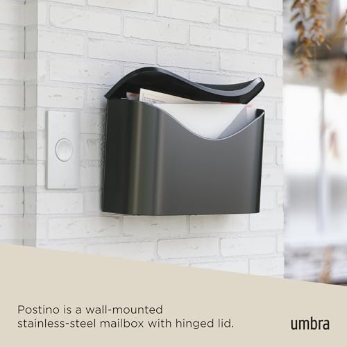 Umbra Postino Wall-Mount Mailbox, Black - Image 4