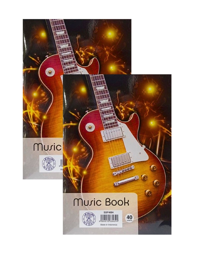 Sadaf A4 Size Music Book, 40 Sheets (Pack of 2) - Image 2