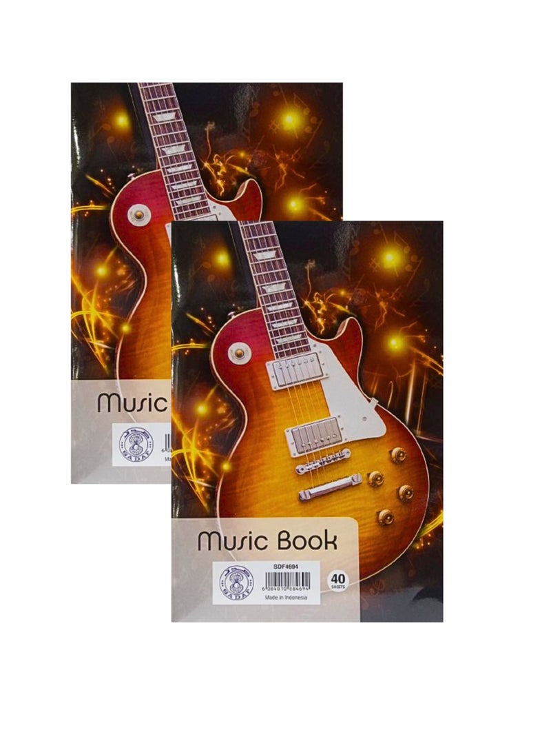 Sadaf A4 Size Music Book, 40 Sheets (Pack of 2) - Image 1