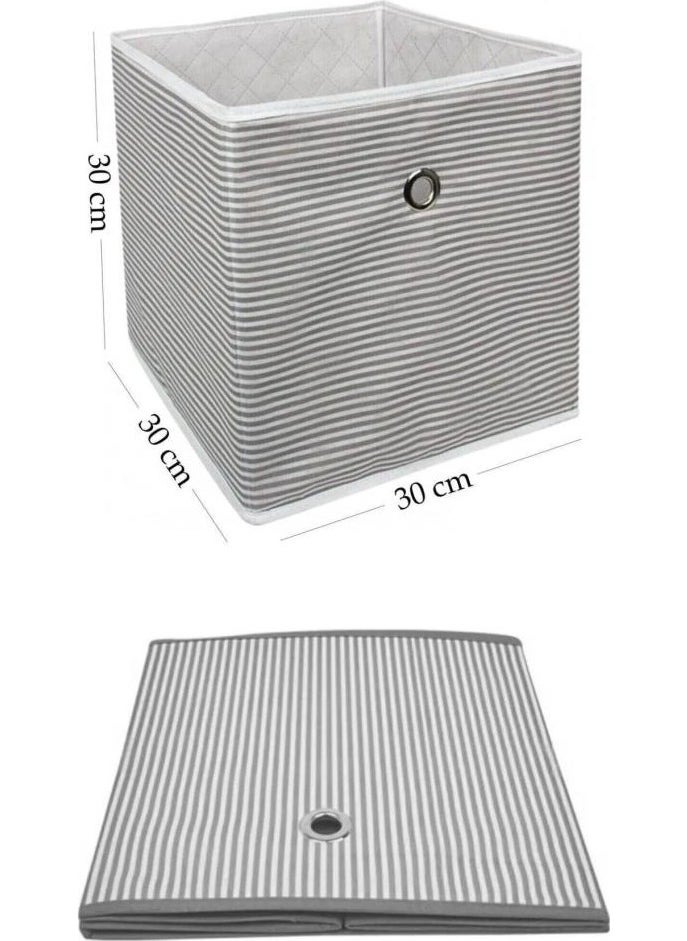 FLOSOFT - 2 Pieces Shelf Organizer, Multi-Purpose Storage Box, Laundry Toy Organizer 30X30X30 cm Set of 2 - Image 1