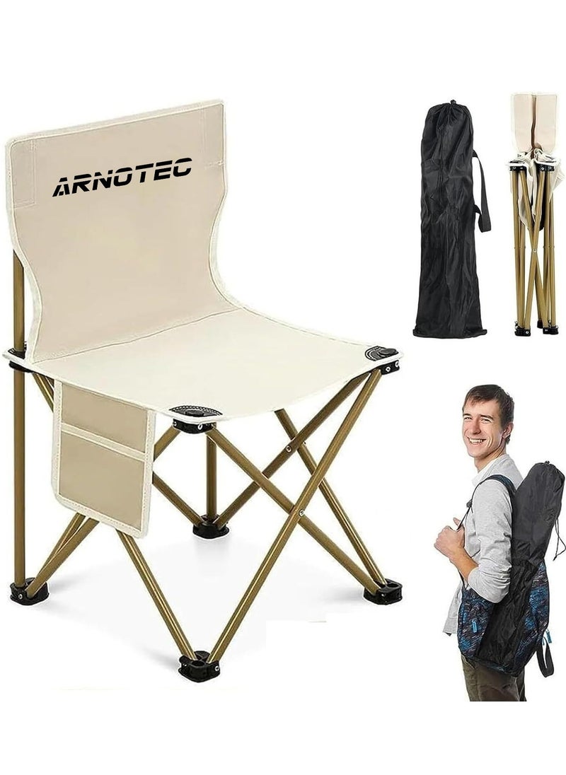ARNOTEC Portable Camping Chair, Outdoor Folding Chair for Adults, 600D Oxford Fabric Sturdy Foldable Chair with Side Pocket and Carry Bag for Beach, Fishing, Picnic, Hiking  - Image 1