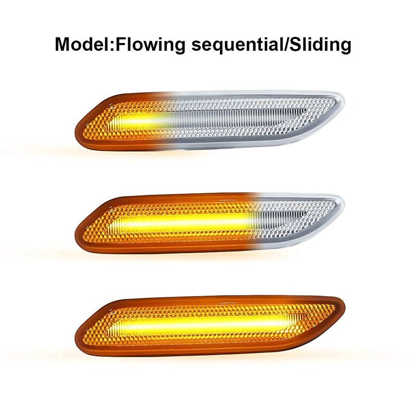 Gempro LED Front Fender Side Marker Lights Assembly Clear Lens Turn Signal Lamp Replacement for 2011-2016 MINI Cooper R60 Countryman R61 Paceman, 2 Packs - Image 2