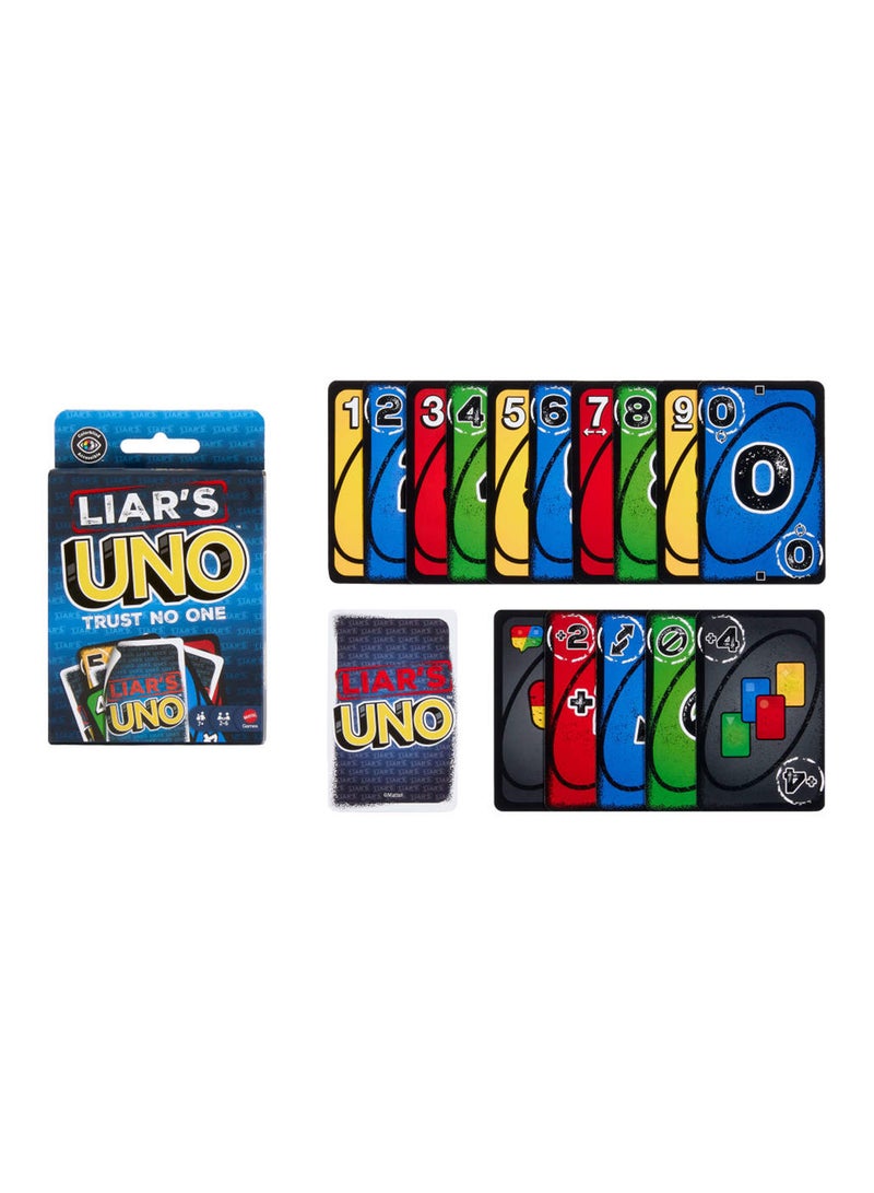 Mattel Games لعبة بطاقات UNO للكبار والأطفال والعائلات والحفلات وأمسيات الألعاب، متعة السفر، تفوق على اللاعبين الآخرين بالخداع والمكر - Image 1