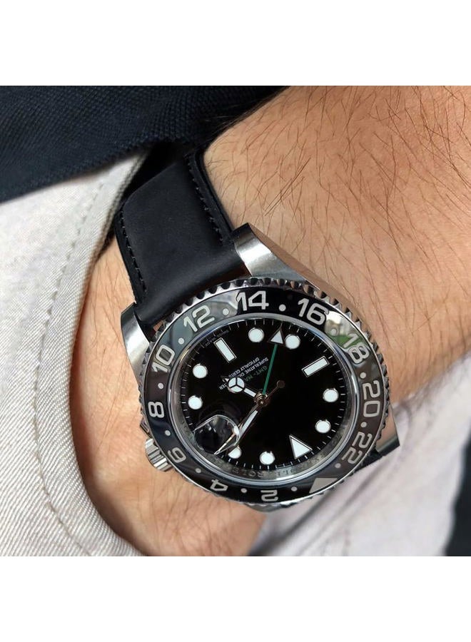 Ritche Christmas Gift Quick Release Leather Watch Bands Genuine Watch Straps for Men Women Top Grain Leather Watch Strap, White Elephant Gifts, Stocking Stuffers for Men, Father's Day gifts, Black - Image 3