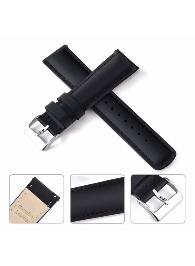 Ritche Christmas Gift Quick Release Leather Watch Bands Genuine Watch Straps for Men Women Top Grain Leather Watch Strap, White Elephant Gifts, Stocking Stuffers for Men, Father's Day gifts, Black - Image 4