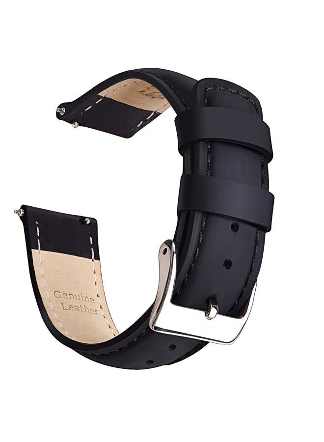 Ritche Christmas Gift Quick Release Leather Watch Bands Genuine Watch Straps for Men Women Top Grain Leather Watch Strap, White Elephant Gifts, Stocking Stuffers for Men, Father's Day gifts, Black - Image 1