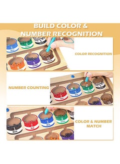 MVAQKLM  Magnetic Color and Number Maze,Montessori Educational Wooden Magnet Puzzle Game Board for Toddlers,Toddler Activities Counting Matching Games,Learning Fine Motor Skills for Preschoolers  - Image 3